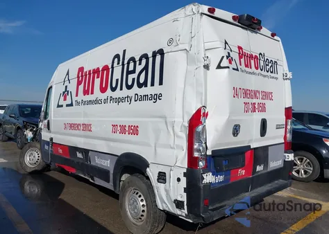 2024 Ram Promaster 2500 Tradesman High Roof 159 Wb W/Pass Seat from USA, damaged, VIN 3C6LRVDG6RE106892